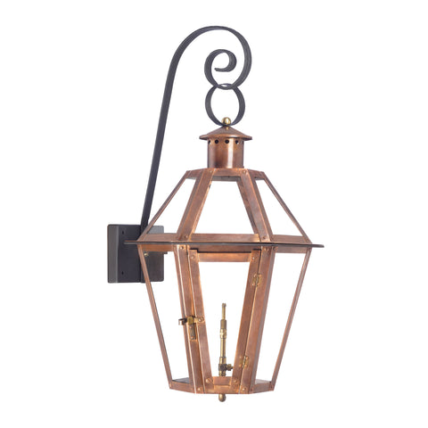 Grande Isle Outdoor Gas Wall Lantern In Aged Copper