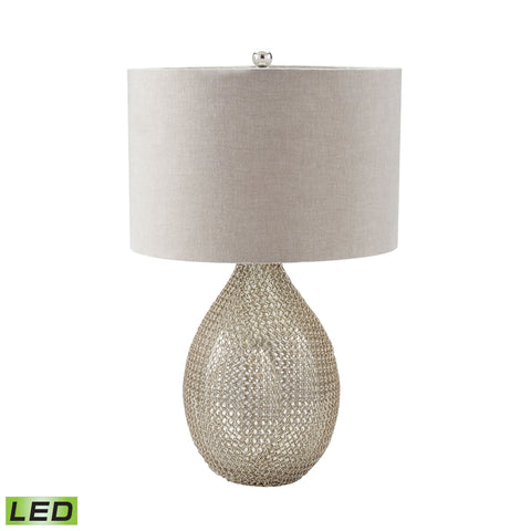 Chain Mail Raindrop LED Table Lamp in Silver Mercury