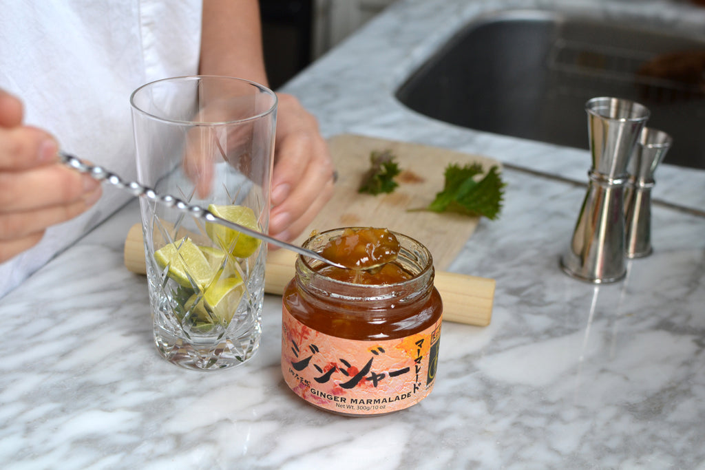 Ginger marmalade in Shiso Shochu Mojito
