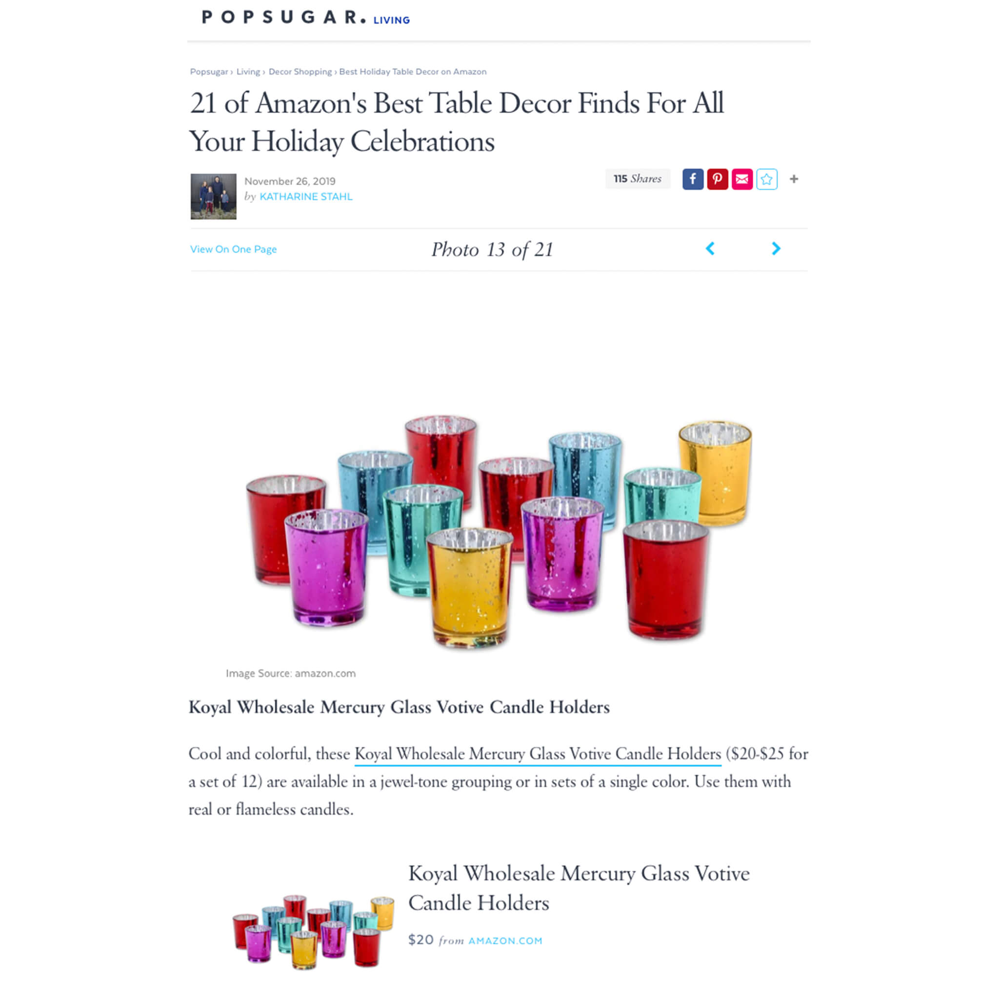 Jewel Tone Votive Candle Holders