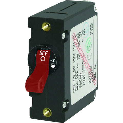 Blue Sea 7225 AC / DC Single Pole Magnetic World Circuit Breaker - 40 Amp - Reel Draggin' Tackle