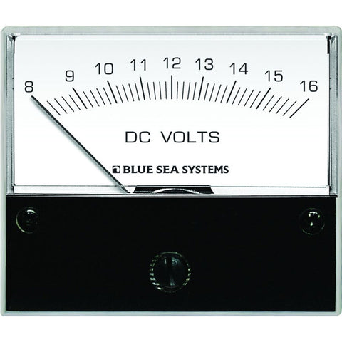 Blue Sea 8003 DC Analog Voltmeter - 2-3/4" Face, 8-16 Volts DC - Reel Draggin' Tackle