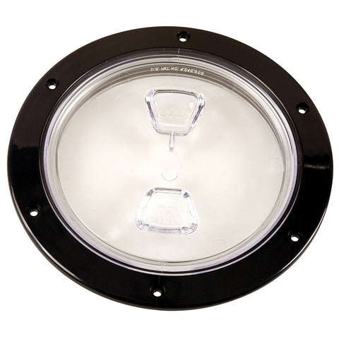 Beckson 6" Clear Center Screw-Out Deck Plate - Black - Reel Draggin' Tackle