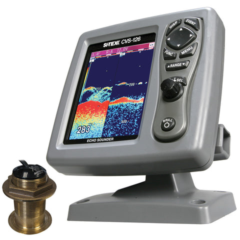 SI-TEX CVS-126 Dual Frequency Color Echo Sounder w/B60 20° Transducer B-60-20-CX - Reel Draggin' Tackle