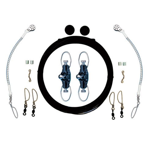 Rupp Single Rigging Kit w/Nok-Outs - Black Mono 160' Lines - Reel Draggin' Tackle