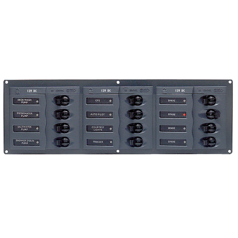 BEP DC Panel - 12-Way - No Meter - Horizontal - Reel Draggin' Tackle