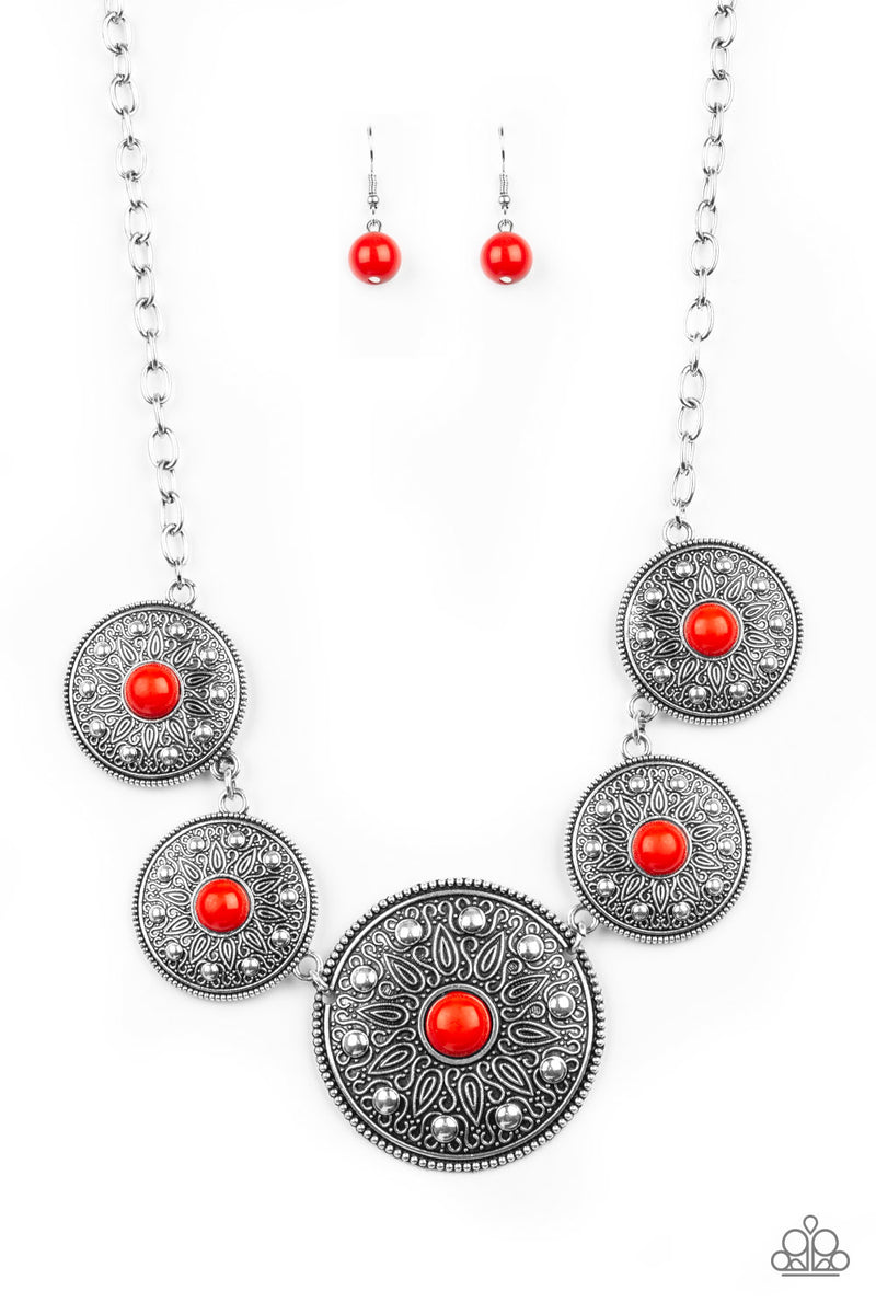 Eye of The BEAD-holder - Red Necklace - Paparazzi Accessories