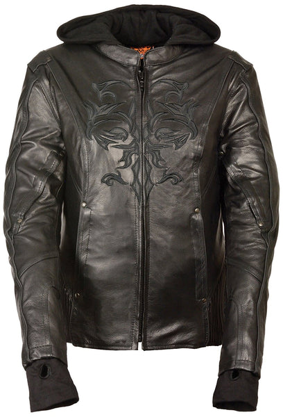 Milwaukee Women's 3/4th Leather Jacket Black | Maine-Line Leather