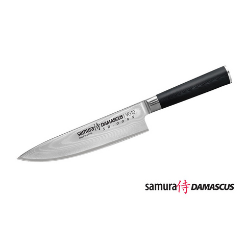 Нож кухонный стальной Шеф Samura Damascus SD-0085/G-10