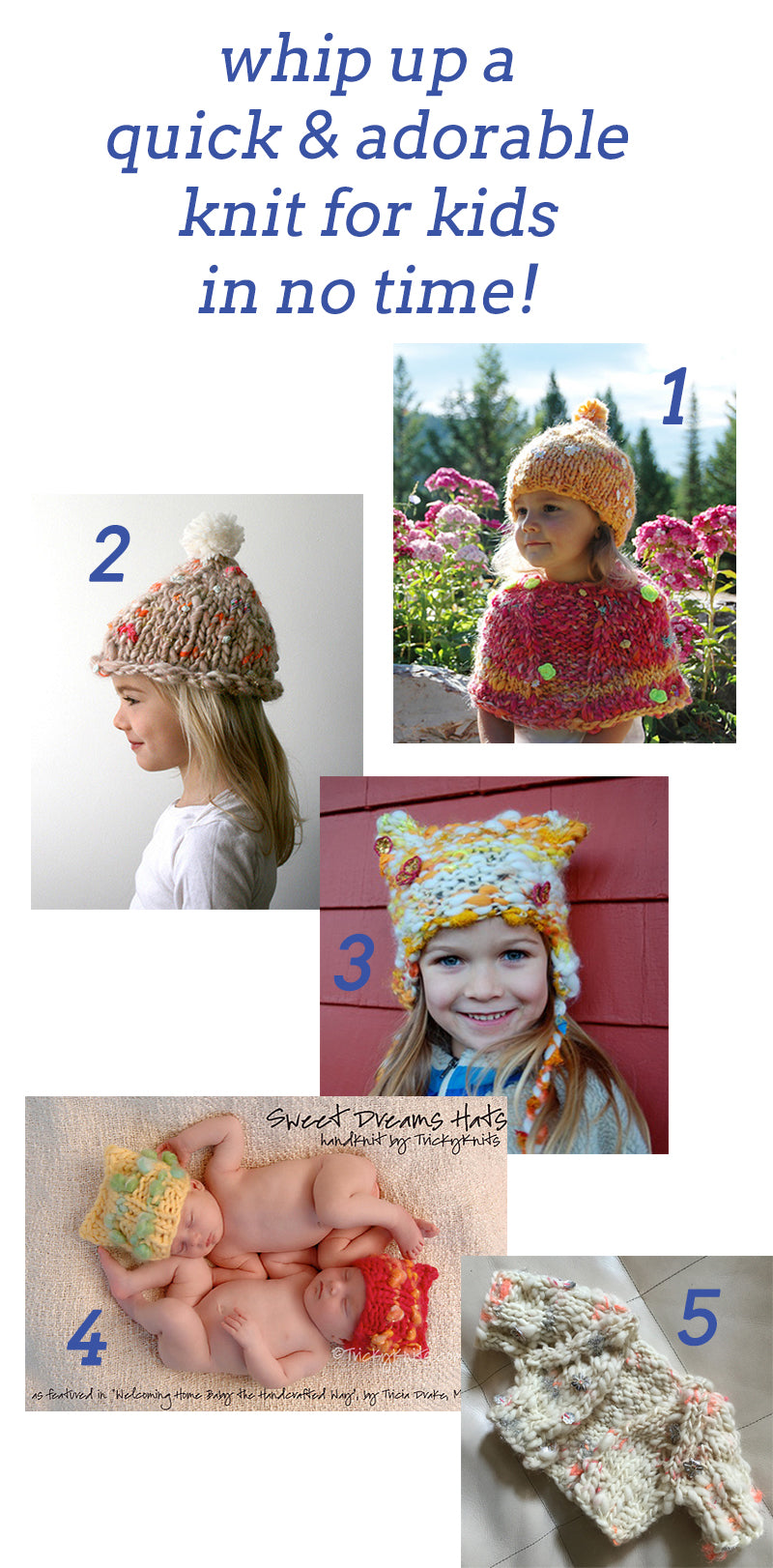 Knit Collage Quick Knit Ideas and Projects for kids