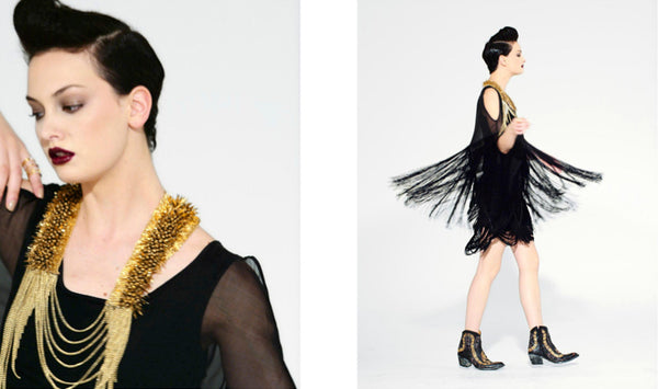 Line Magazine Gold Hawk Fringe Top