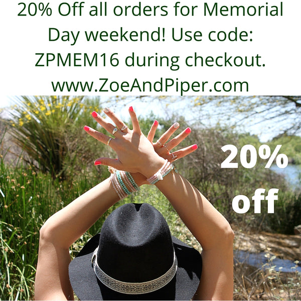 yoga jewelry memorial day sale Zoe and Piper