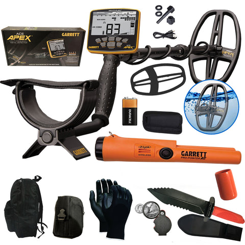 Garrett APEX Multi-Frequency Metal Detector with Pro-Pointer AT Z-Lynk Waterproof Pinpointer