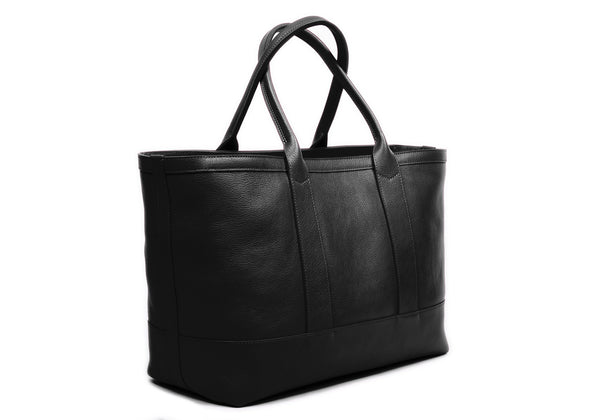 zip top leather tote