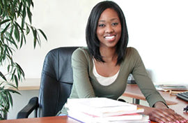 Smiling businesswoman