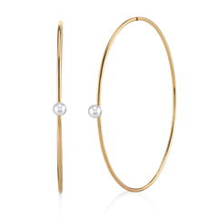Pearl and Gold Hoops