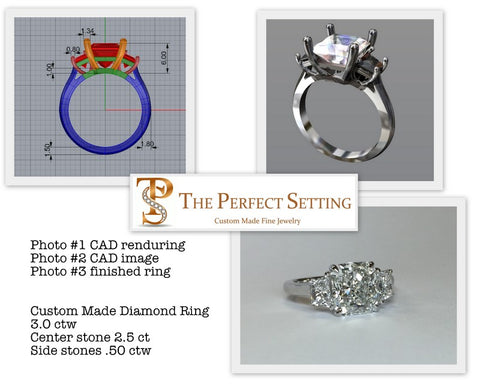 Custom Design Process Radiant Cut Diamond Ring
