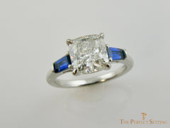 Cushion cut lab cultured diamond engagement ring