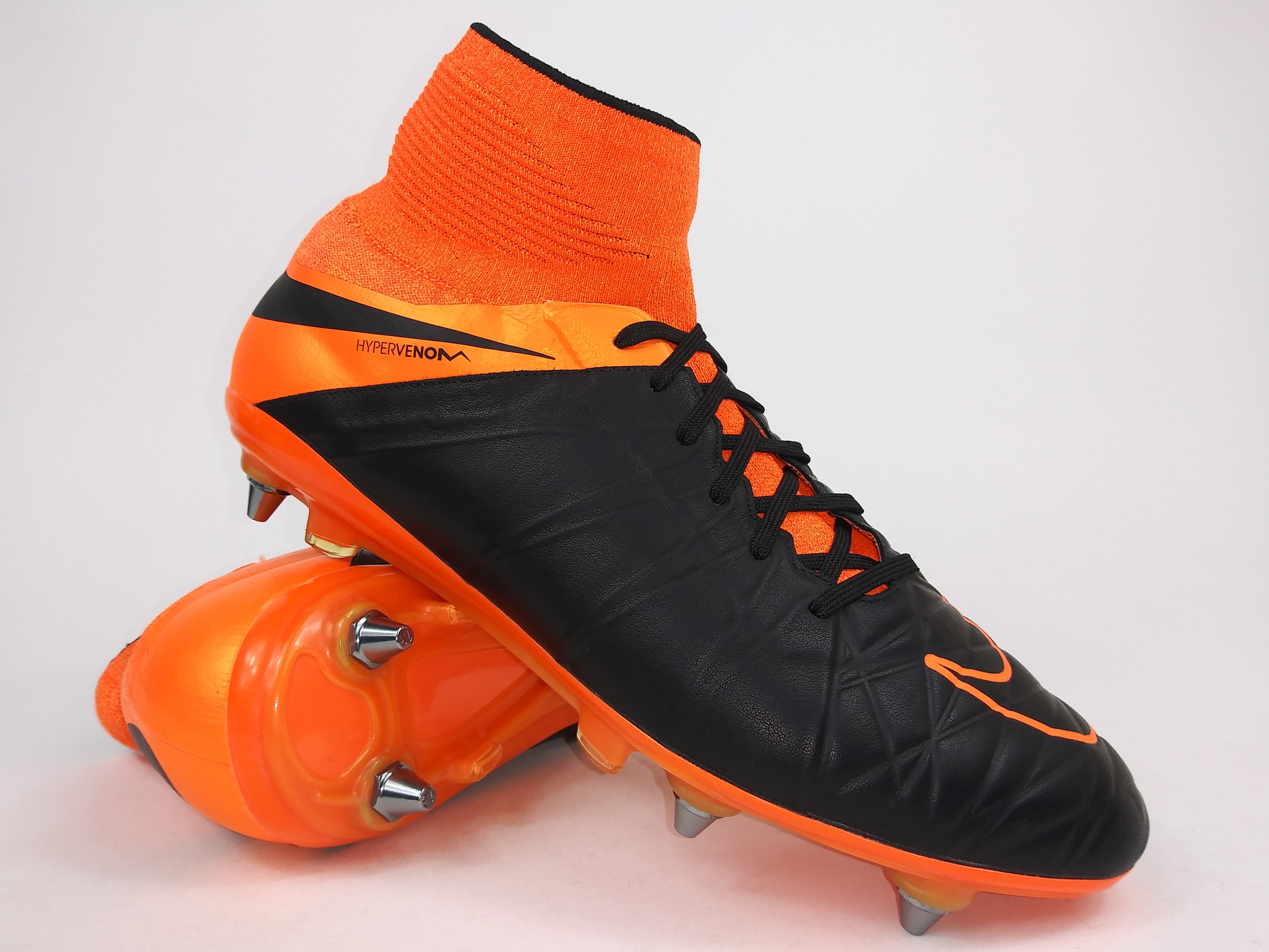 Nike Hypervenom II Leather SG-Pro Black Orange – Villegas Footwear