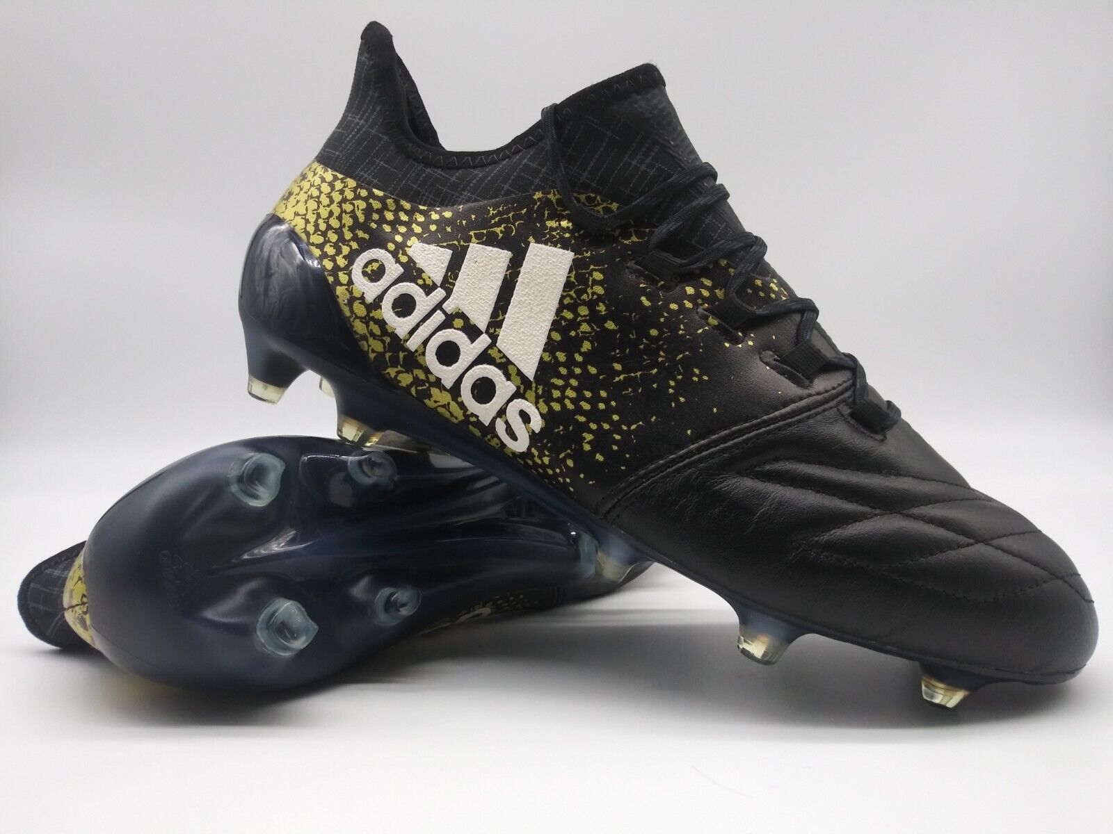 Adidas 16.1 FG Leather Black Gold – Villegas Footwear