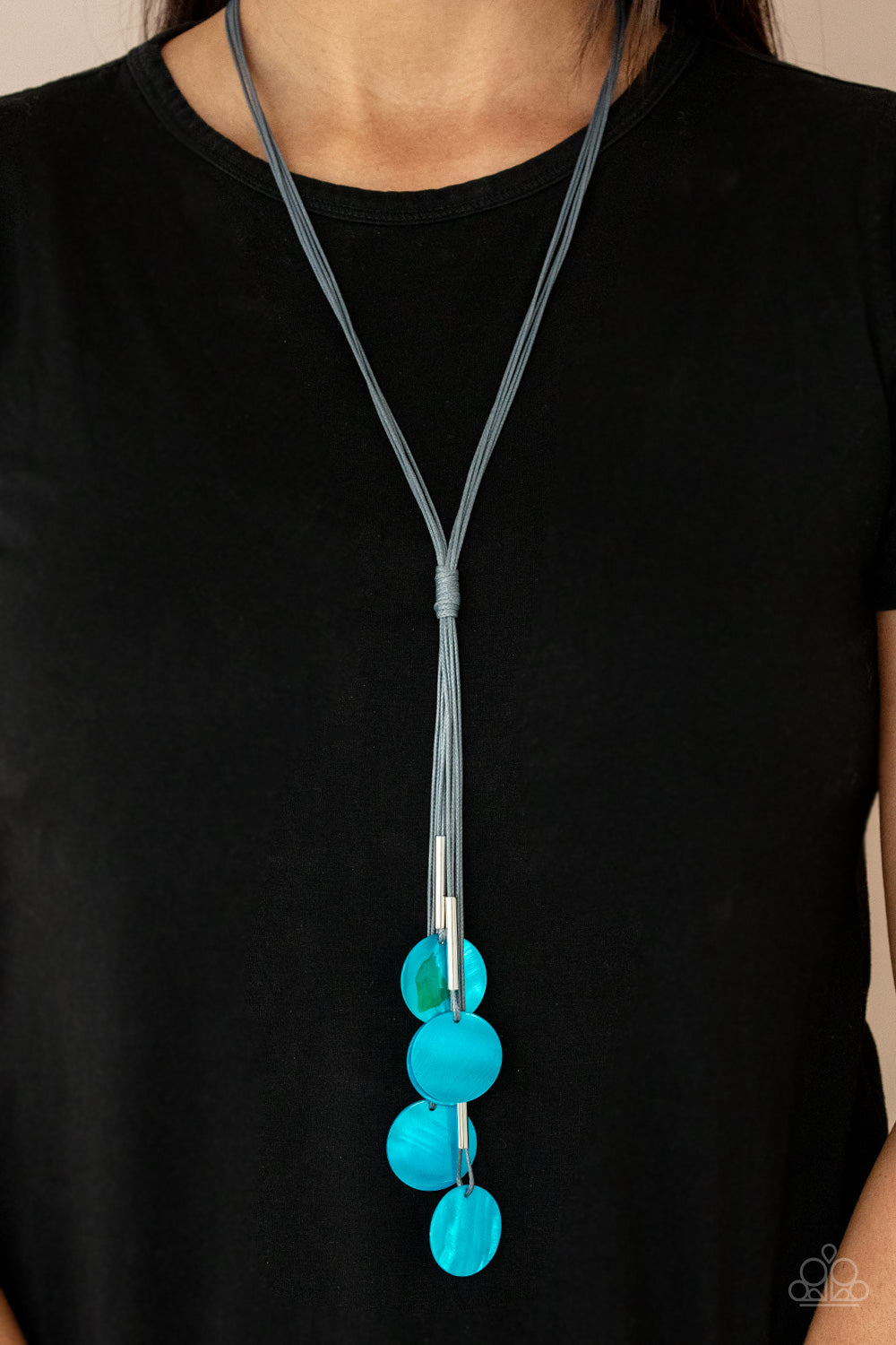 paparazzi blue tassel necklace