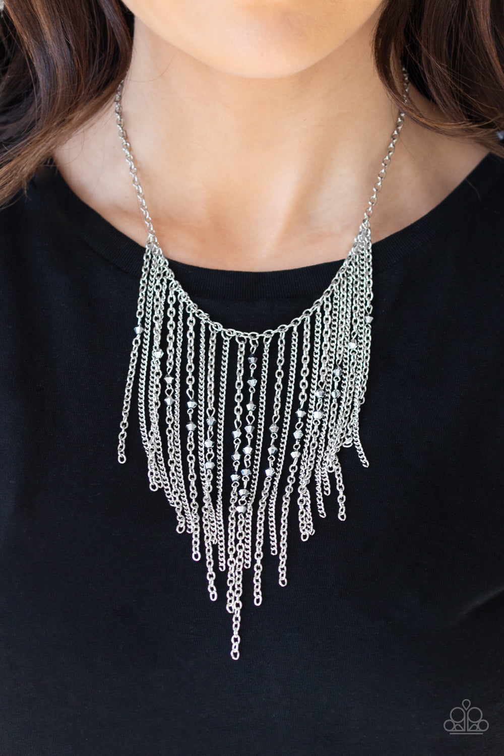 paparazzi silver fringe necklace