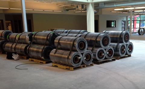 Rubber Gym Flooring Rolls on a Pallet