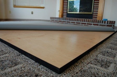 Plywood over carpet