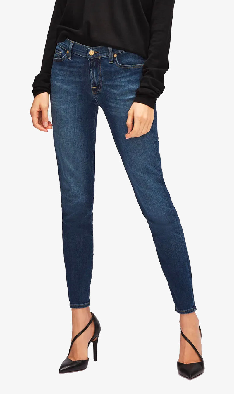 7 For All Mankind | The Skinny Crop B(AIR) Duchess - Dark Blue