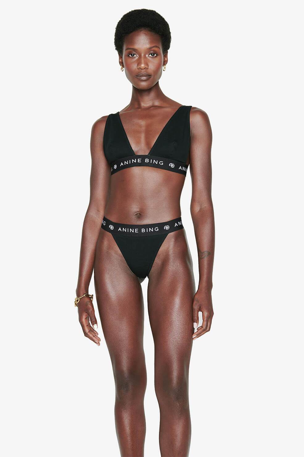 Anine Bing | Lennox Thong - Black