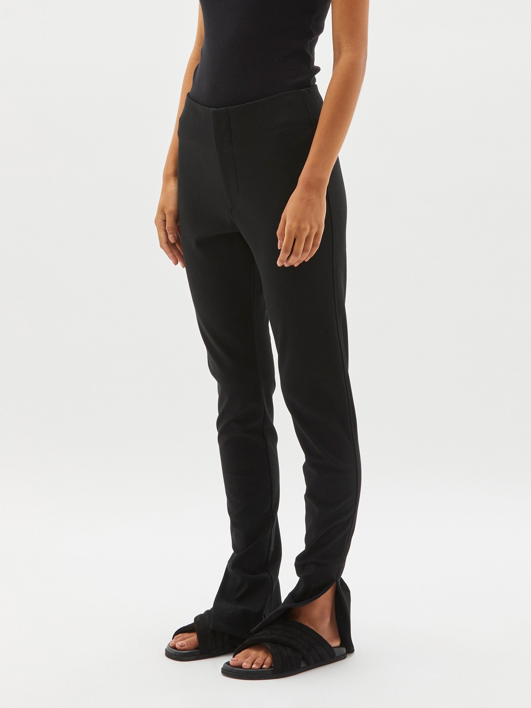 Bassike | Stretch Twill Split Hem Tights - Black