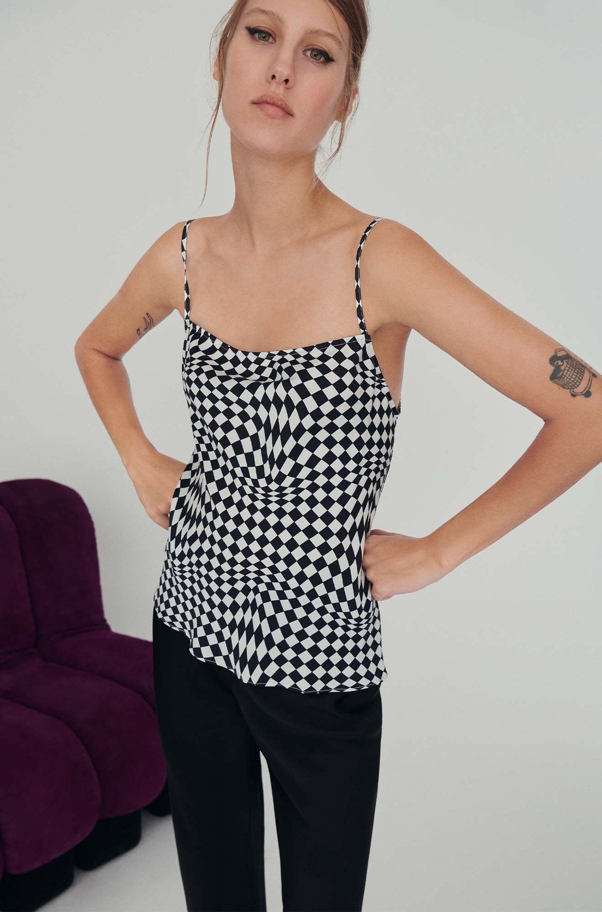 Silk Laundry | Straight Neck Cami - Tessellate