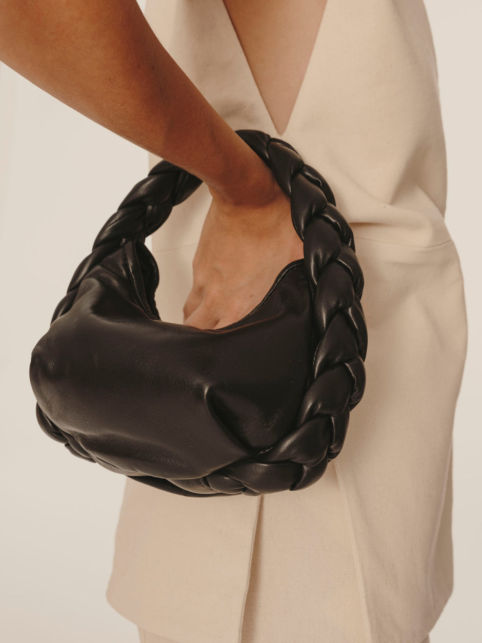 Hereu | Espiga Mini Plaited Crossbody Bag - Black