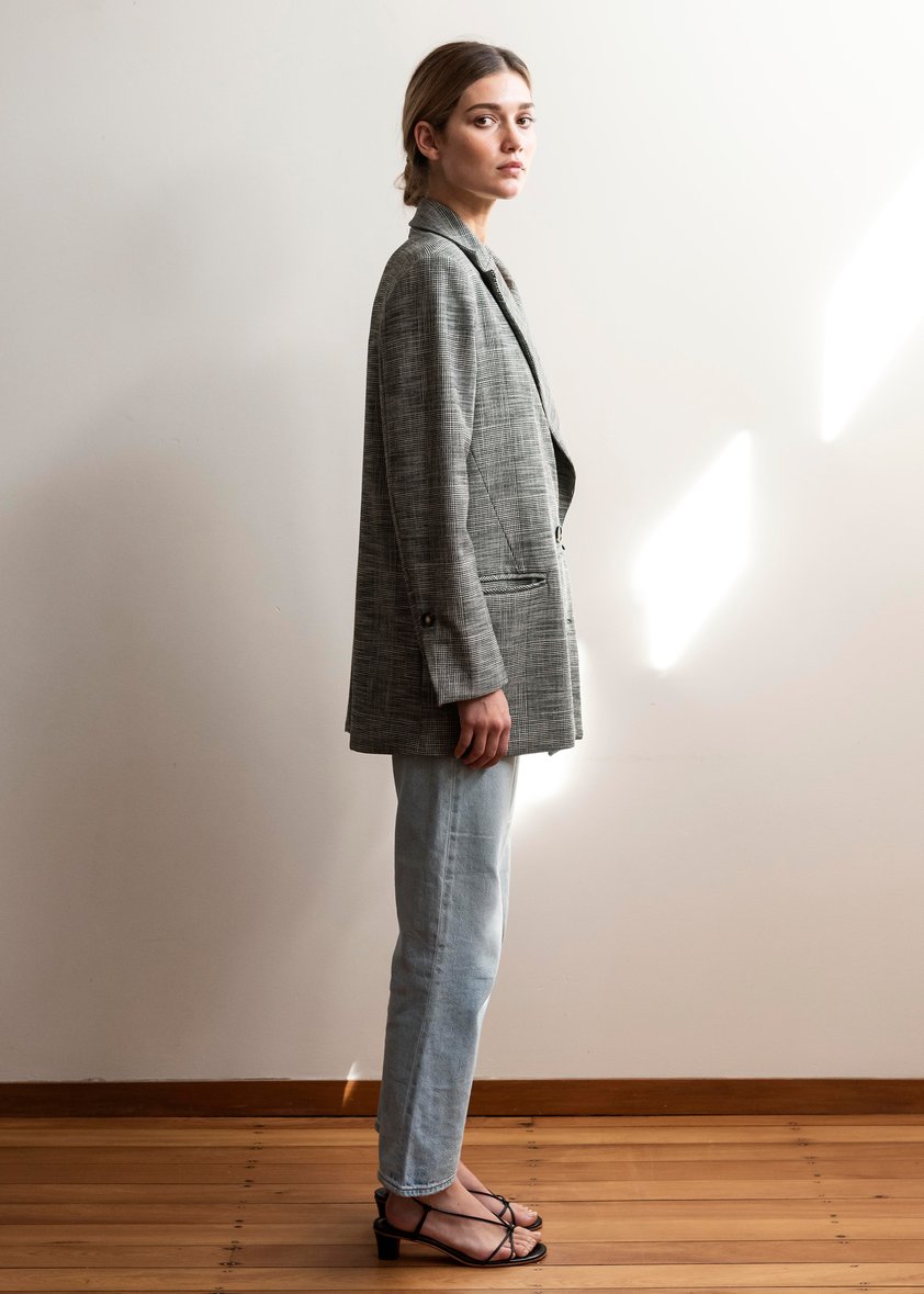 Mahsa | Gentleman Blazer - Check Black and White