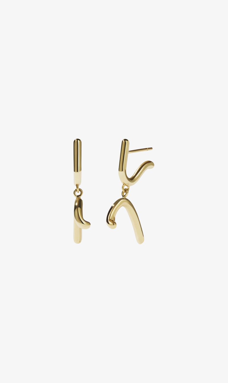 Meadowlark | Sculpture Drop Earrings - Gold Plated