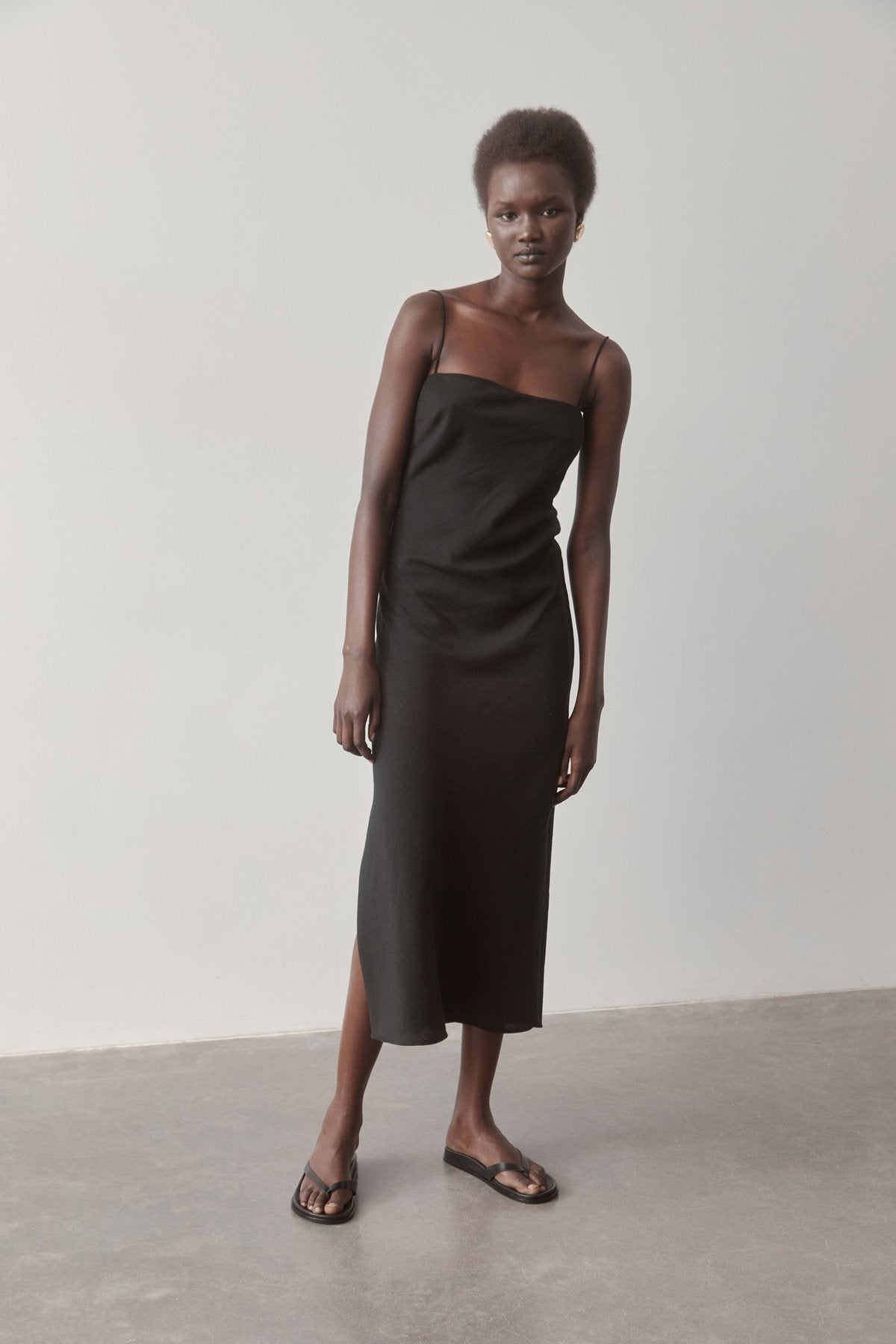St Agni | Straight Neck Dress - Black