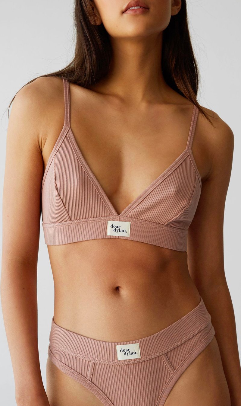 Dear Dylan | Ribbed Bralette - Cameo Brown