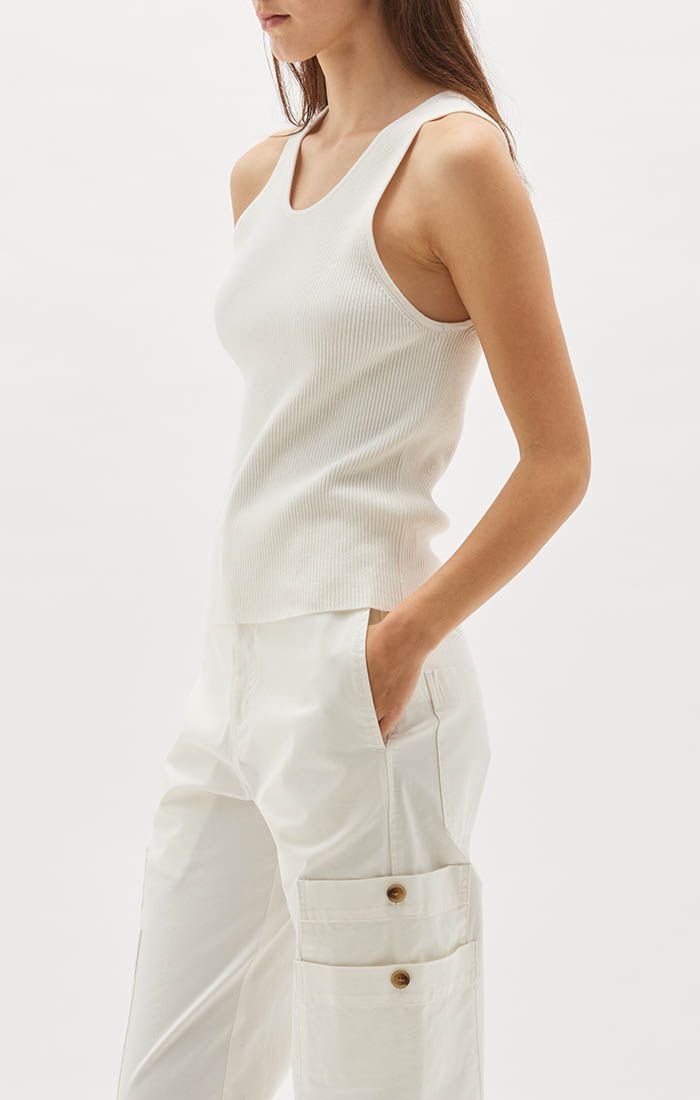 Bassike | Athletic Rib Tank - Natural