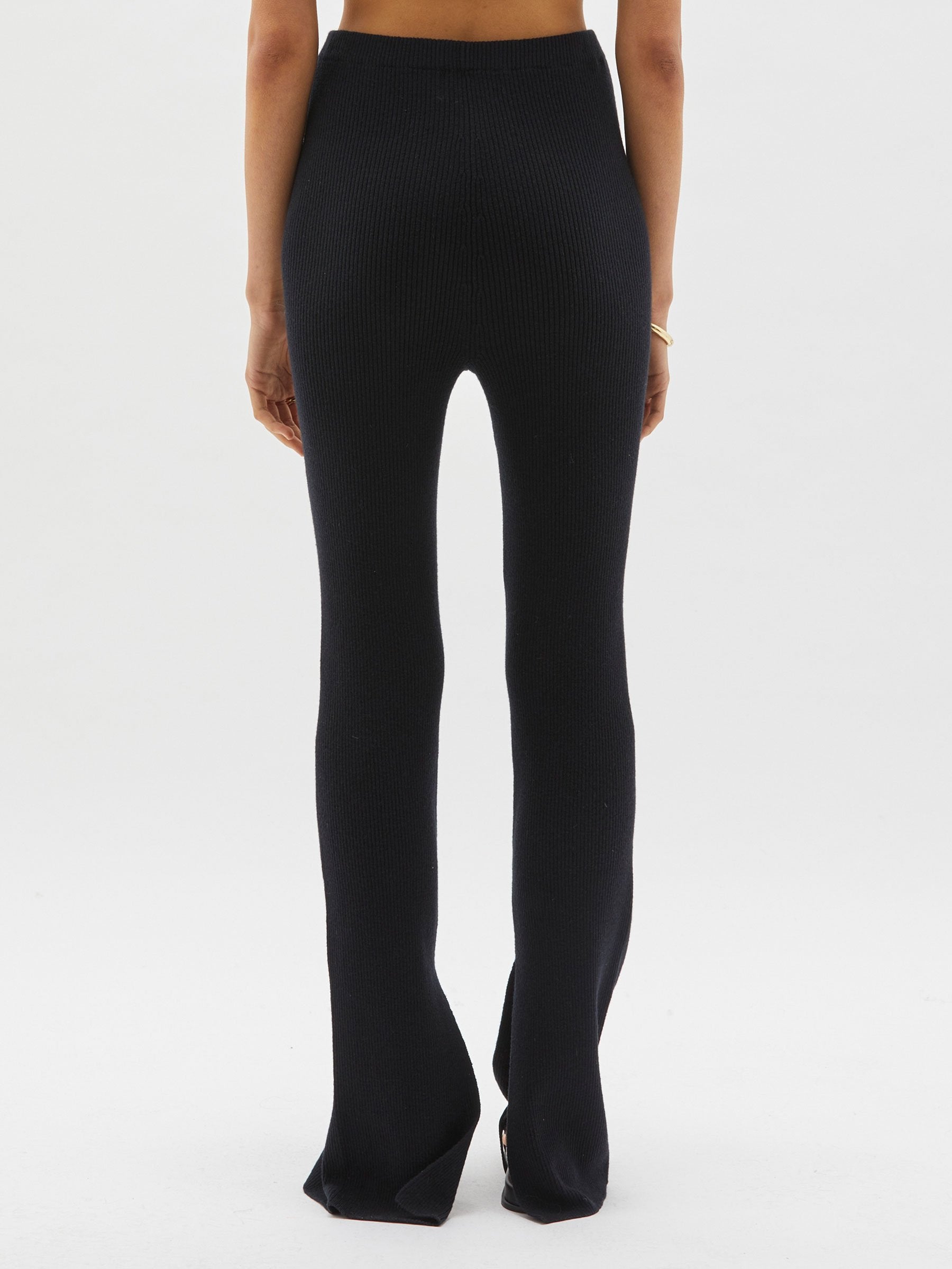 Bassike | Knitted Flared Tights - Black