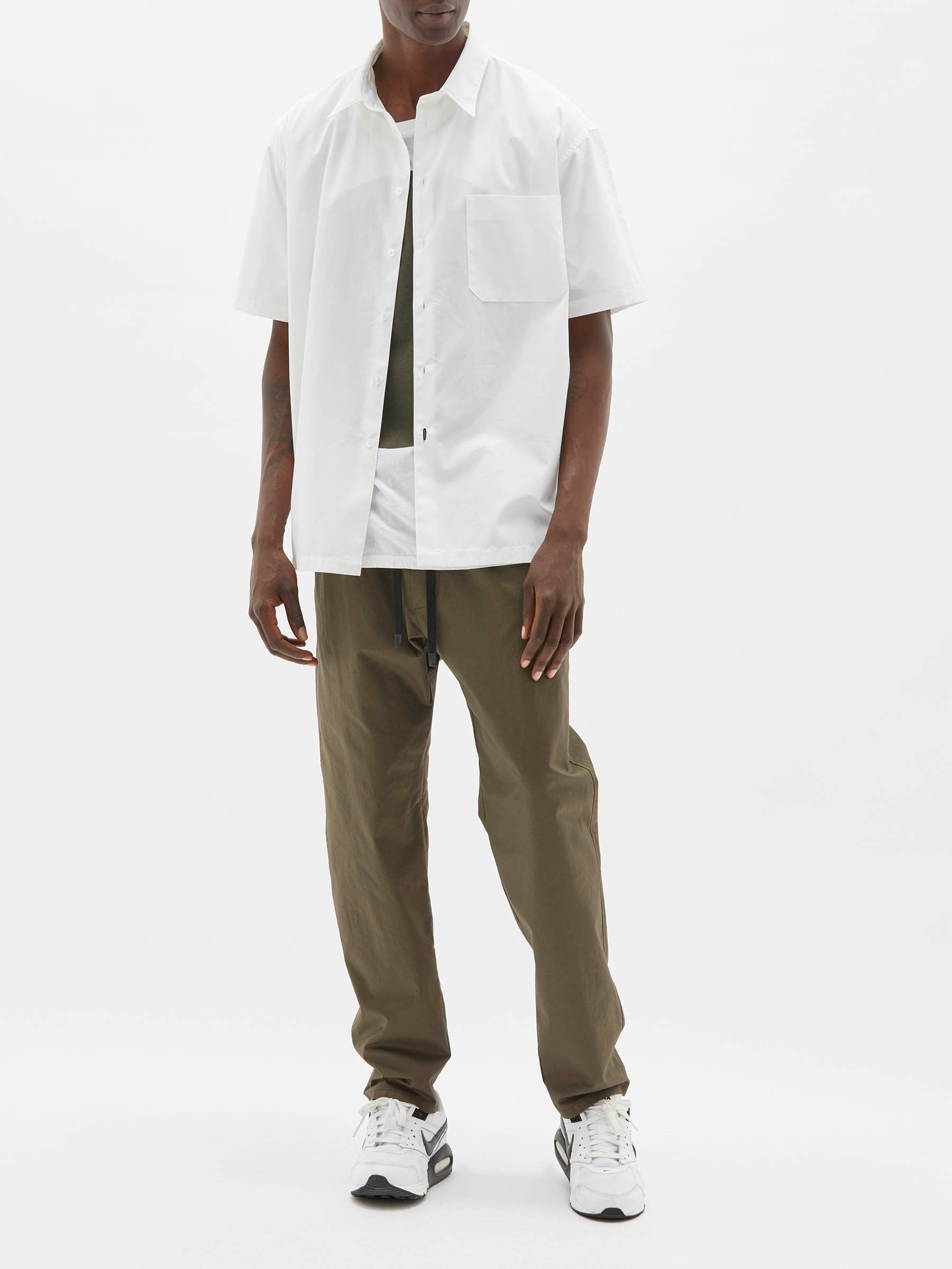 Bassike Mens | Cotton Classic Short Sleeve Shirt - White