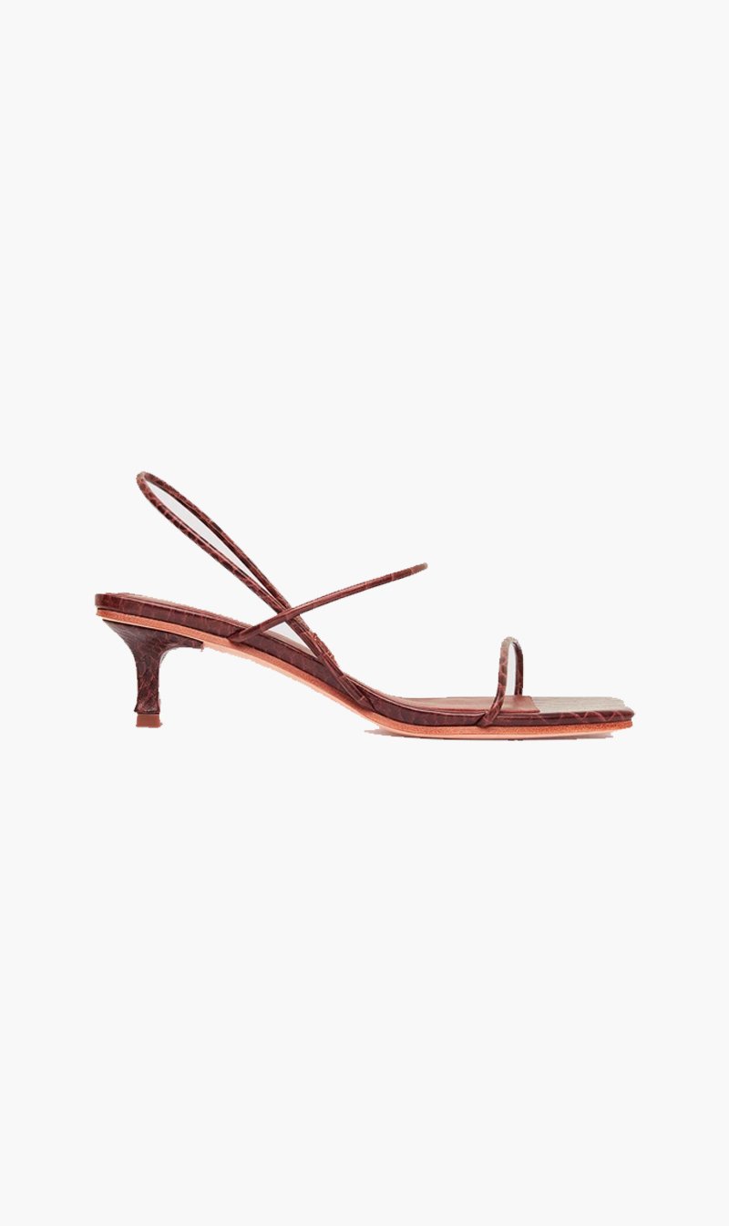 St Agni Group Pty Ltd SHOE St Agni | Pina Croc Heels - Antique Tan