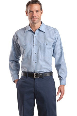 CornerStone Long Sleeve Striped Industrial Work Shirt. CS10