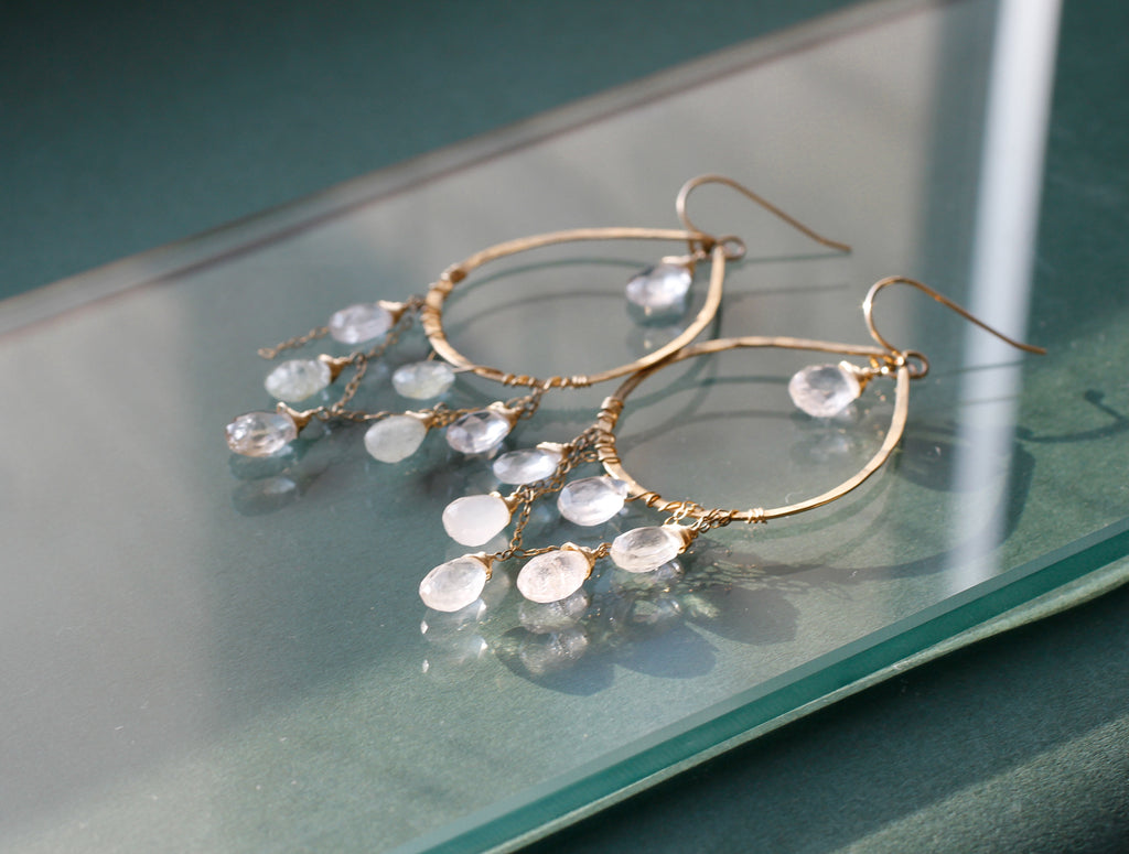 aquamarine cascade earrings by delia langan jewelry