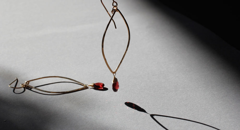 garnet earrings by delia langan jewelry