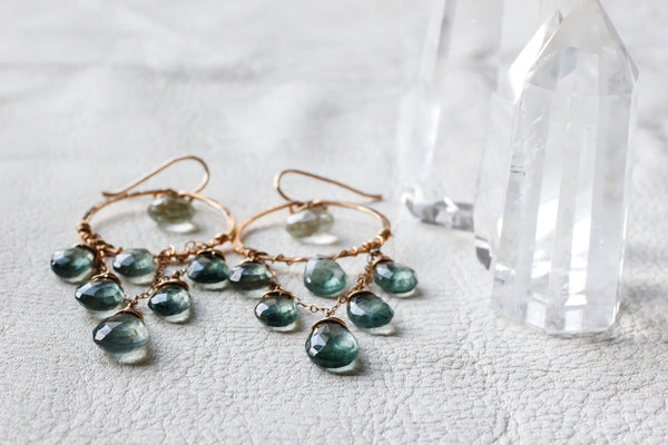 Green Moss Aquamarine Earrings by Delia Langan Jewelry