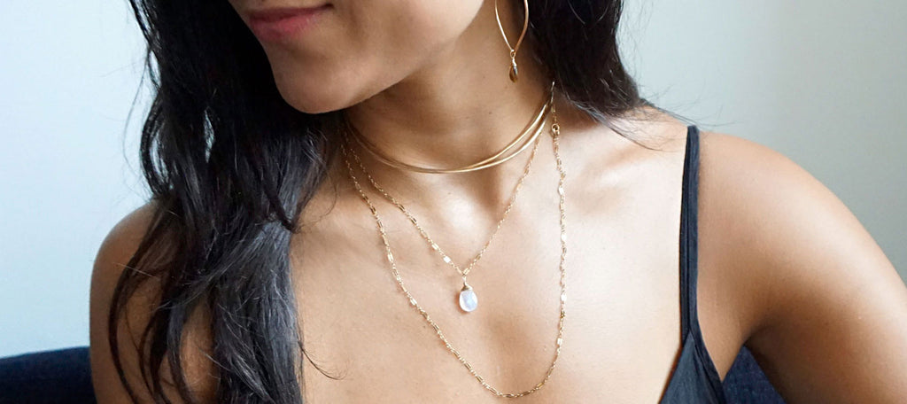 moonstone choker wrap necklace