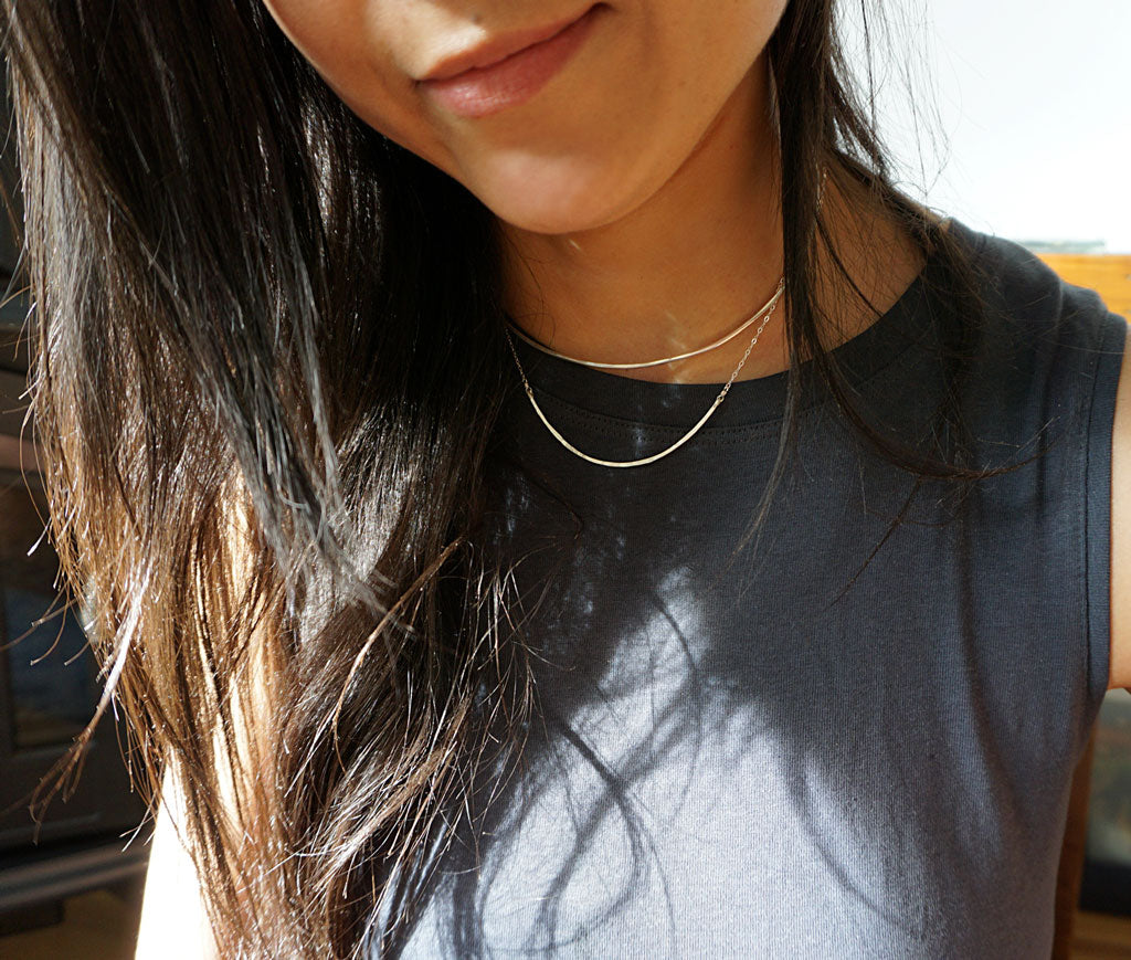 silver layered necklaces by delia langan jewelry