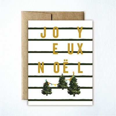 Foil Joyeux Noel Stripe Trees