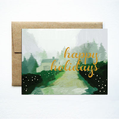 Foil Happy Holidays Wintry Lane