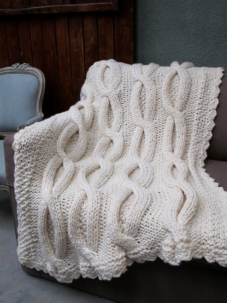Large Cable Knit Throw Shabby Chic Throw Homelosophy